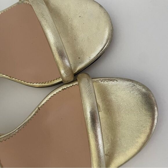 J Crew Lucie Sling Back Block Heel in Metallic Leather Size 8.5 - Picture 9 of 11